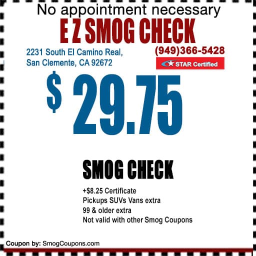 San Clemente Smog Check Coupon