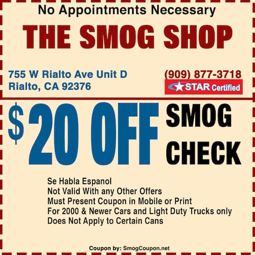 Smog Check Coupon Rialto