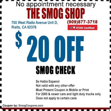 Smog Check Coupon Rialto