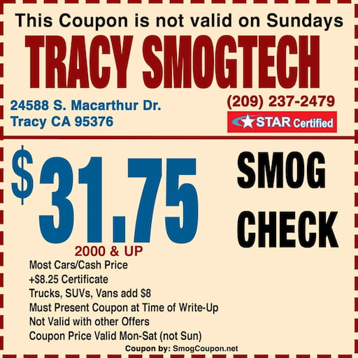 Smog Check Coupon Tracy