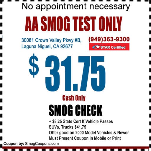 Smog Coupon Laguna Niguel